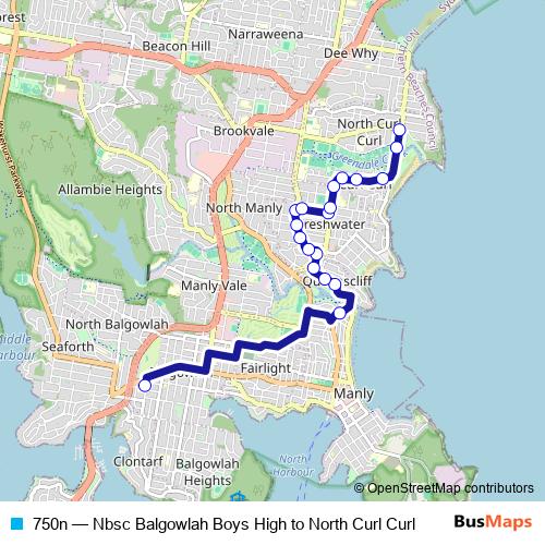 750n bus Line Map