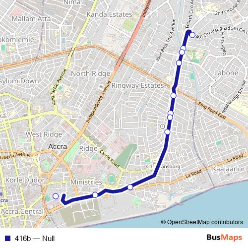 416b bus Line Map