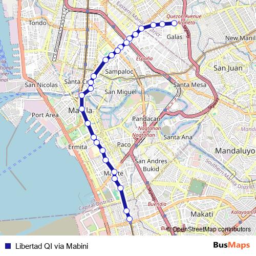 Libertad QI via Mabini bus Line Map