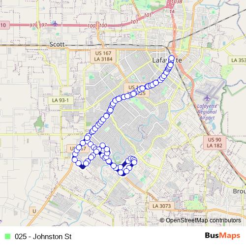 025 - Johnston St bus Line Map