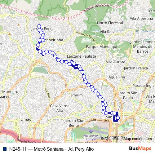 N245-11 bus Line Map