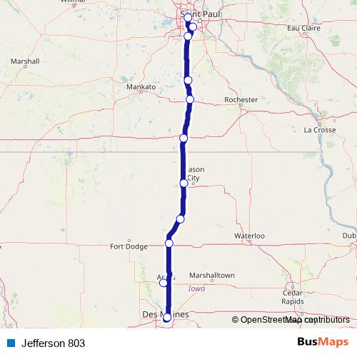 Jefferson 803 bus Line Map