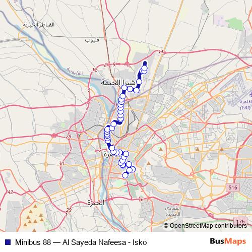 Minibus 88 bus Line Map