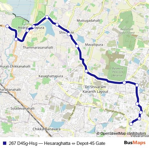 267 D45g-Hsg bus Line Map