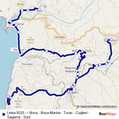 Linea 9225 bus Line Map
