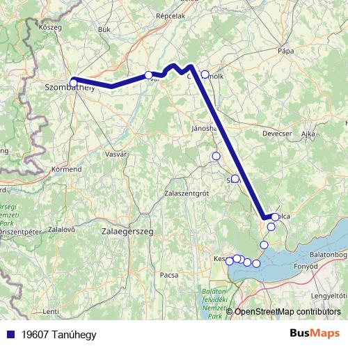 19607 Tanúhegy rail Line Map