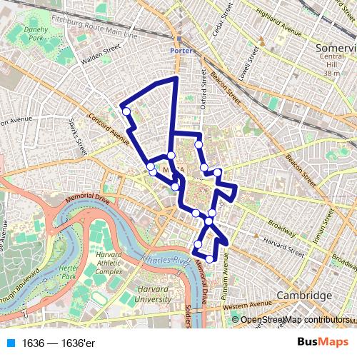 1636 bus Line Map