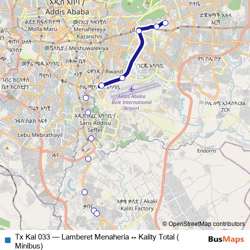 Tx Kal 033 bus Line Map