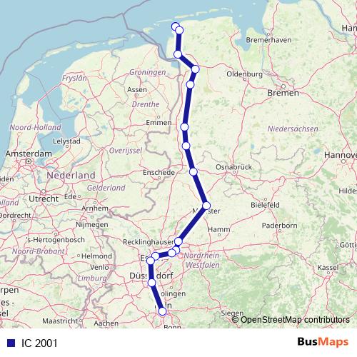 IC 2001 rail Line Map
