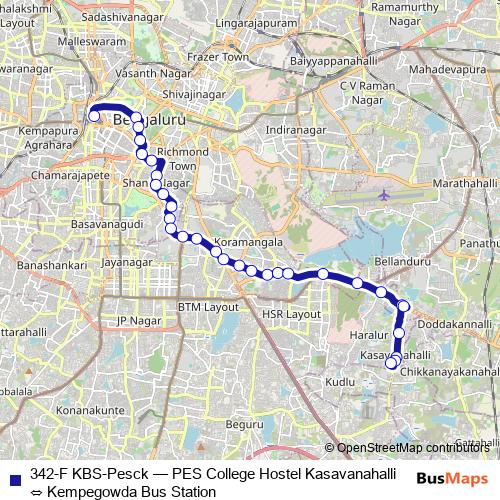 342-F KBS-Pesck bus Line Map