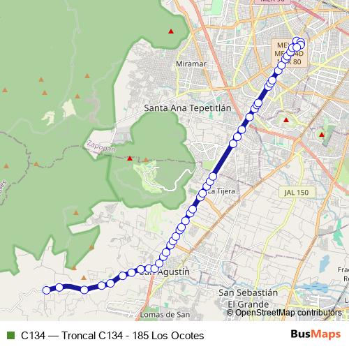 C134 bus Line Map