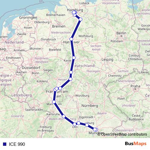 ICE 990 rail Line Map