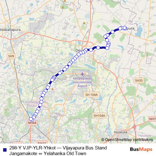 298-Y VJP-YLR-Yhkot bus Line Map