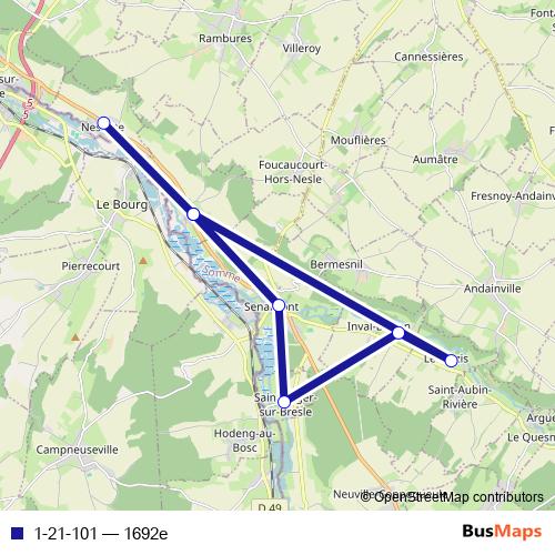 1-21-101 bus Line Map