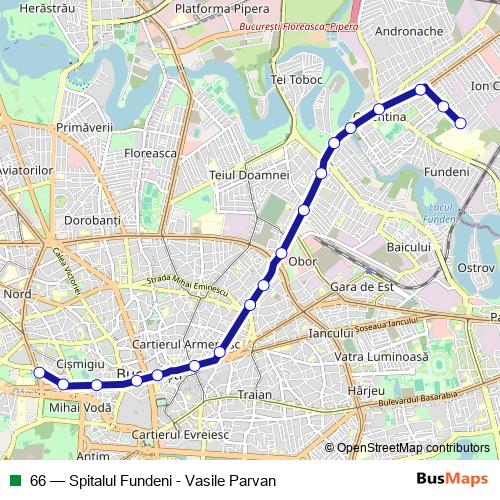 66 trolleybus Line Map