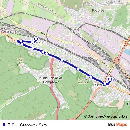 710 trolleybus Line Map