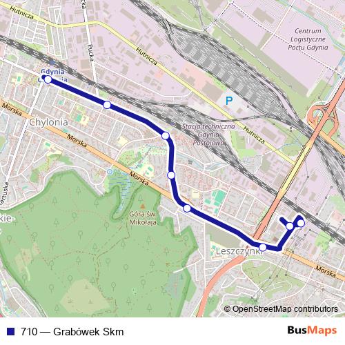 710 trolleybus Line Map
