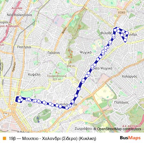 19β trolleybus Line Map