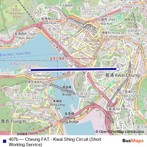 407b bus Line Map