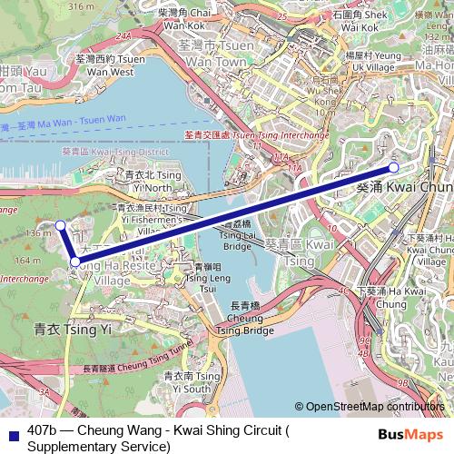 407b bus Line Map