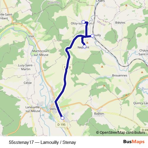 55sstenay17 bus Line Map