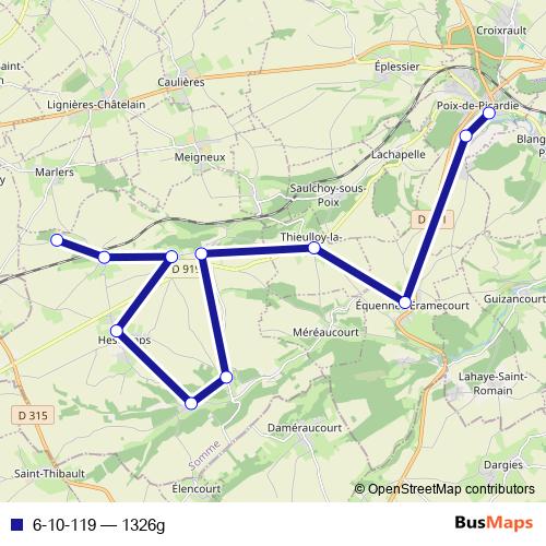 6-10-119 bus Line Map