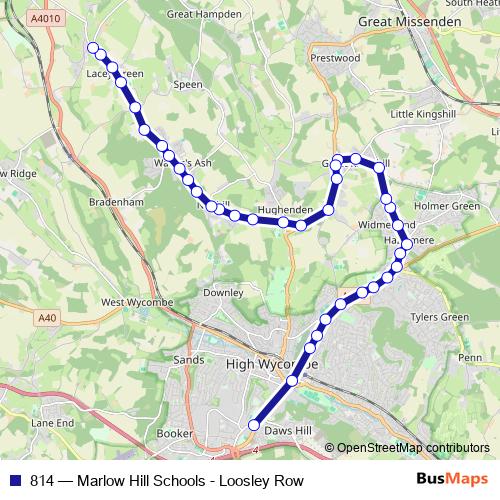 814 bus Line Map