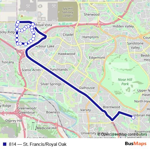 814 bus Line Map