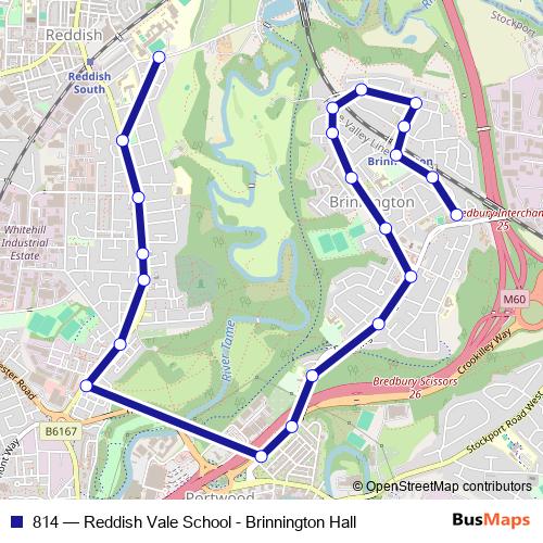 814 bus Line Map
