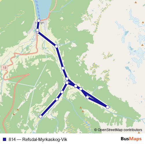 814 bus Line Map