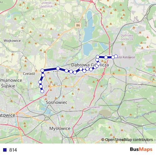 814 bus Line Map
