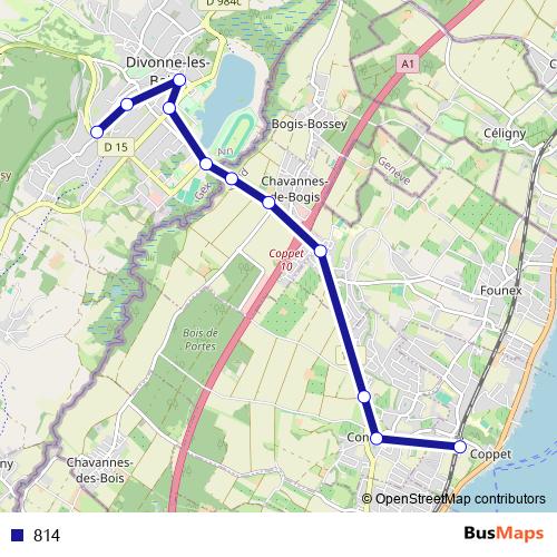 814 bus Line Map