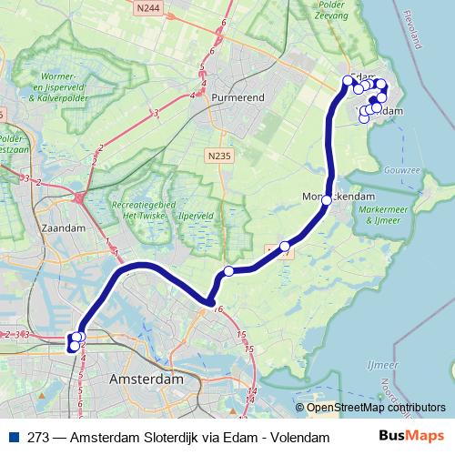 273 bus Line Map