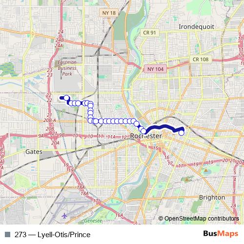 273 bus Line Map