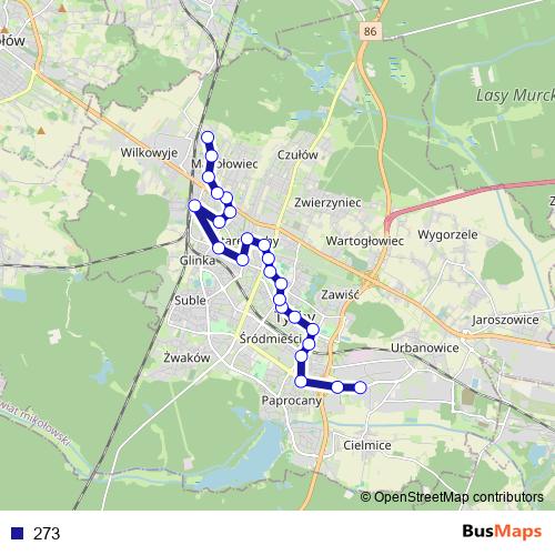 273 bus Line Map