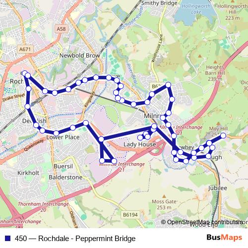 450 bus Line Map