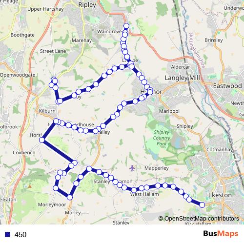 450 bus Line Map