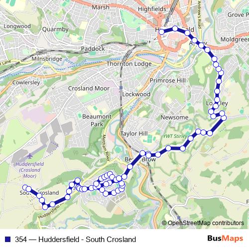 354 bus Line Map
