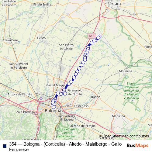 354 bus Line Map