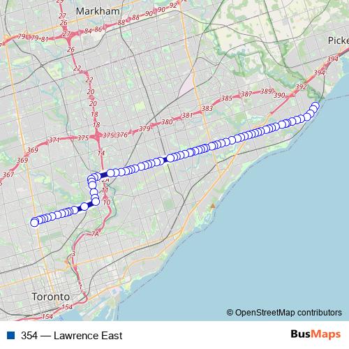 354 bus Line Map