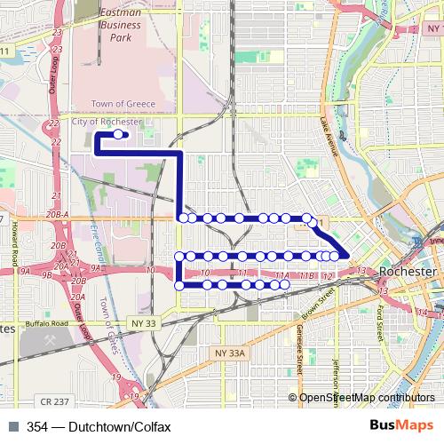 354 bus Line Map