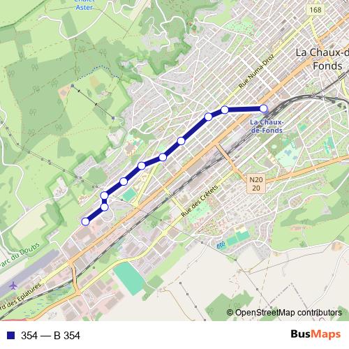 354 bus Line Map
