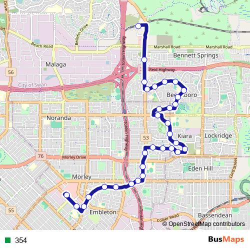 354 bus Line Map