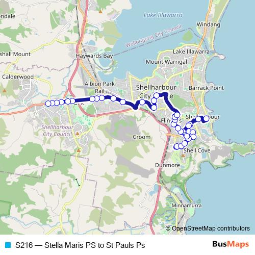 S216 bus Line Map