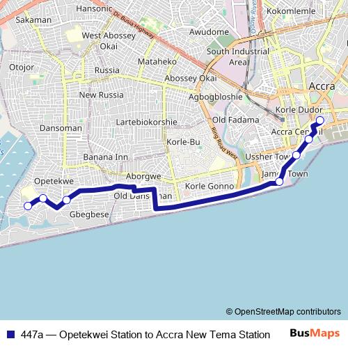 447a bus Line Map