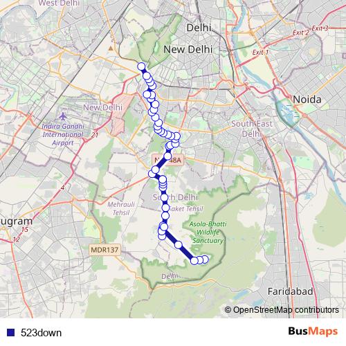 523down bus Line Map