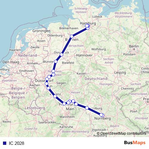 IC 2028 rail Line Map