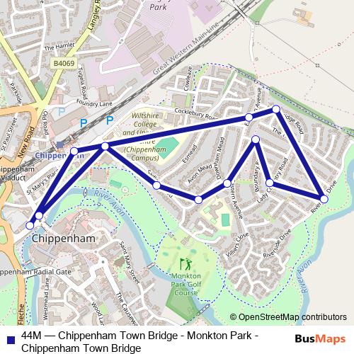44M bus Line Map