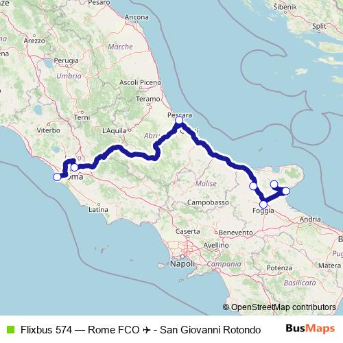 Flixbus 574 bus Line Map
