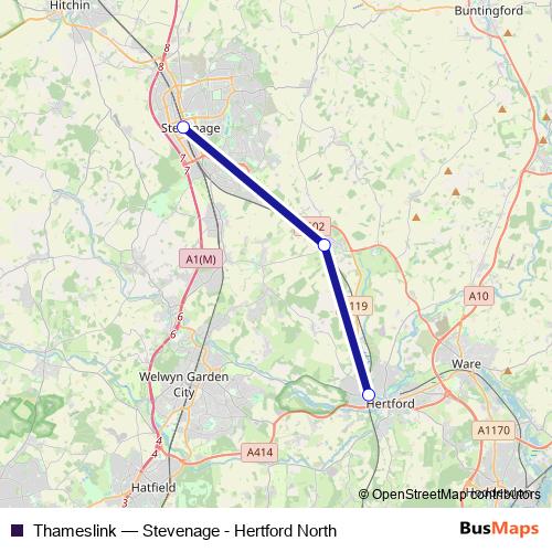 Thameslink bus Line Map